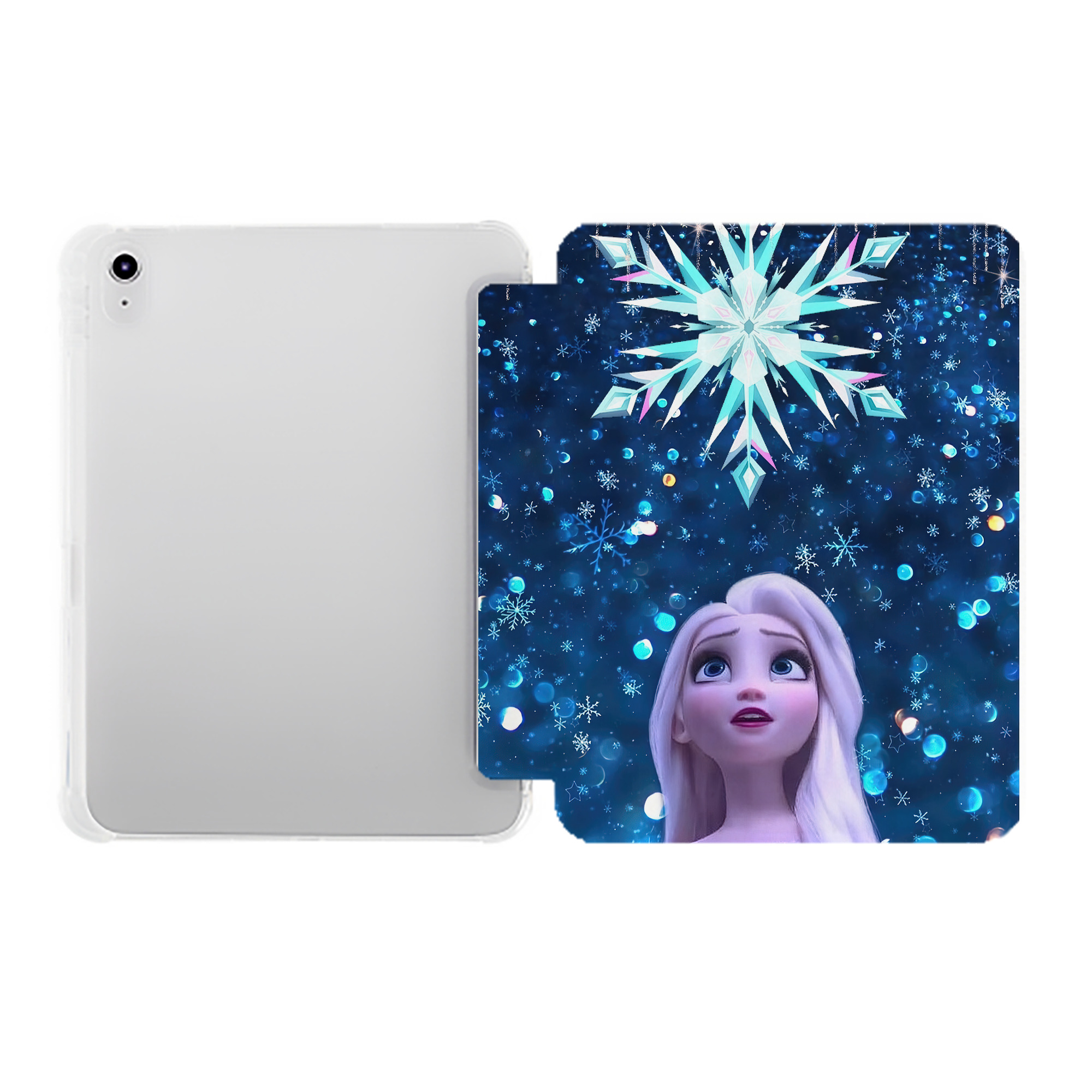 （画像用） アナと雪の女王 アンナ エルサ Frozen Anna Elsa IPad ケース ペン収納付き 三つ折りスタンド PUレザー×シリコン 対応機種9.5/10.5/10.9インチ